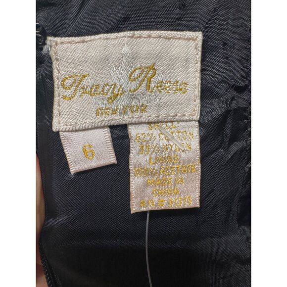 TRACY REESE Scalloped Neckline Double V Sleeveless Dress, Black, Sz 6 - Picture 10 of 13